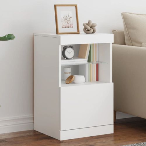 Vidaxl Buffet Avec Lumires Led Blanc 41x37x67 Cm