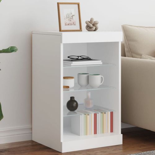 Vidaxl Buffet Avec Lumires Led Blanc 41x37x67 Cm