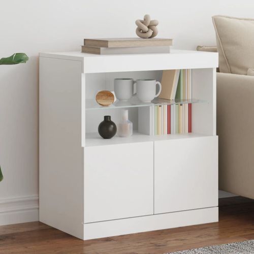 Vidaxl Buffet Avec Lumires Led Blanc 60x37x67 Cm