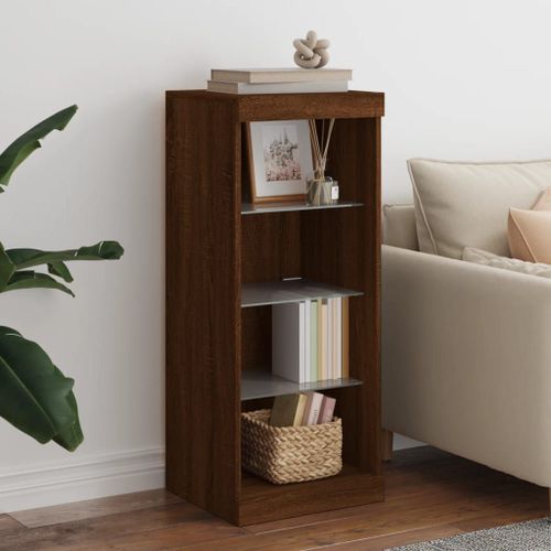 Vidaxl Buffet Avec Lumires Led Chne Marron 41x37x100 Cm