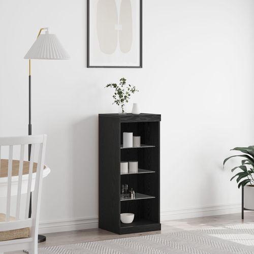 Vidaxl Buffet Avec Lumires Led Chne Noir 41x37x100 Cm