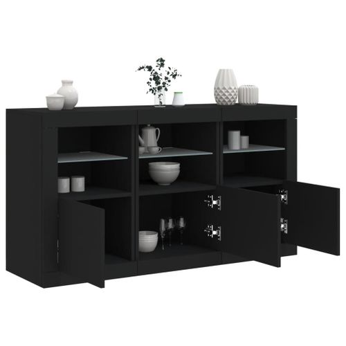 Vidaxl Buffet Avec Lumires Led Noir 123x37x67 Cm