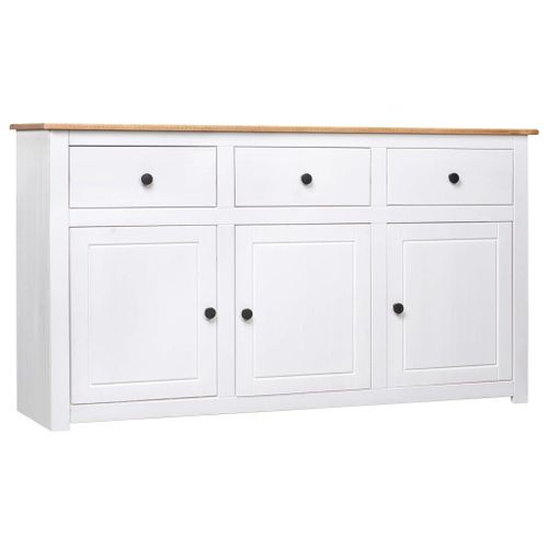Vidaxl Buffet Blanc 135x40x80 Cm Pin Solide Assortiment Panama