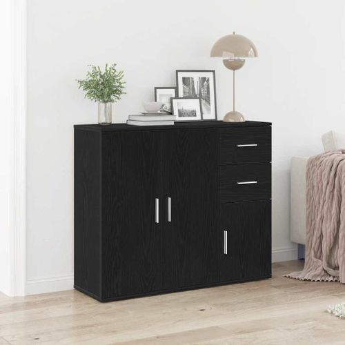 Vidaxl Buffet Chne Noir 91x29,5x75 Cm Bois D'ingnierie