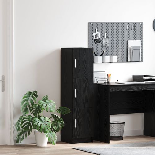 Vidaxl Buffet En Chne Noir Chne Noir Mdf Et Placage En Bois Moyen
