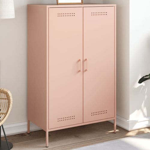 Vidaxl Buffet Haut Rose 68x39x113 Cm Acier