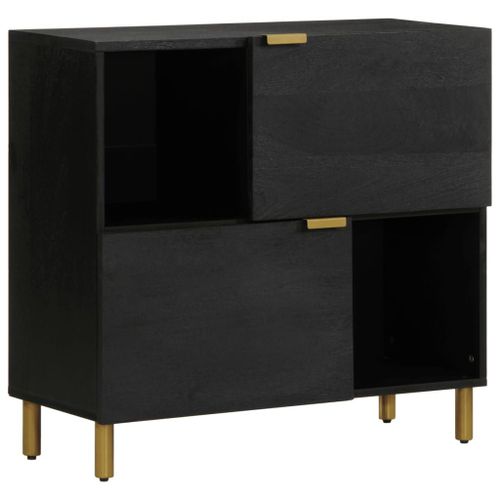 Vidaxl Buffet Noir 80x33x75 Cm Bois D'ingnierie
