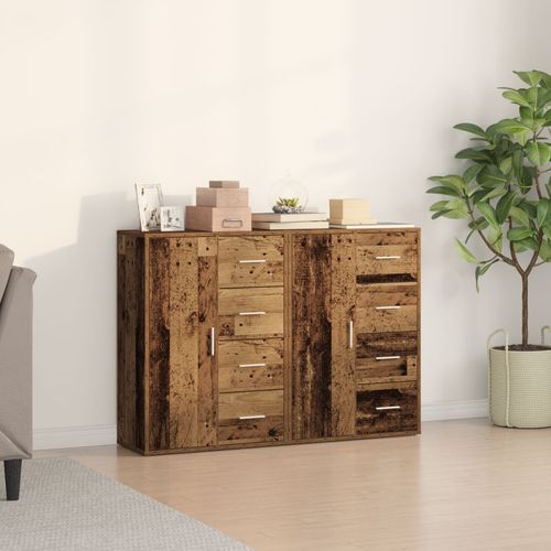 Vidaxl Buffet Set De 2 Bois Ancien Bois Massif Buffet Rectangulaire