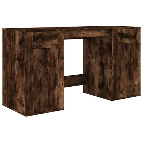Vidaxl Bureau Avec Armoire Chne Fum Bois D'ingnierie