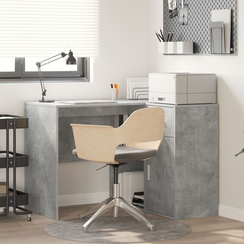 Vidaxl Bureau D'angle Gris Bton 102x88x75 Cm Bois D'ingnierie