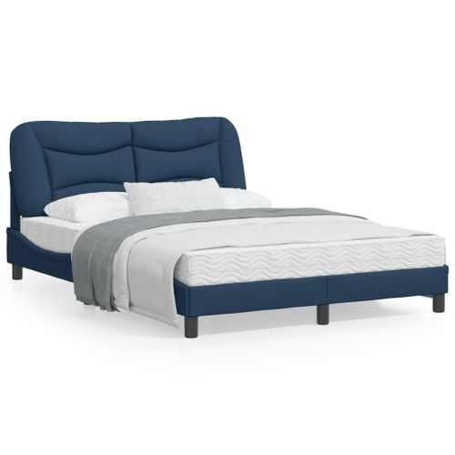 Vidaxl Cadre De Lit Avec Lumires Led Bleu 140x190 Cm Tissu
