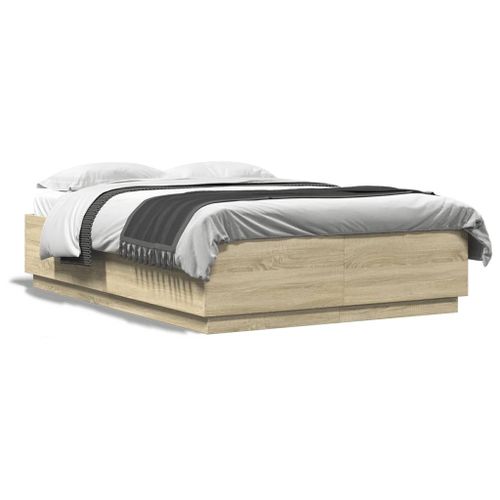 Vidaxl Cadre De Lit Avec Lumires Led Chne Sonoma 120x200 Cm