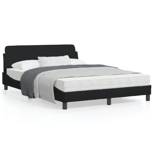 Vidaxl Cadre De Lit Avec Tte De Lit Noir 120x200 Cm Tissu