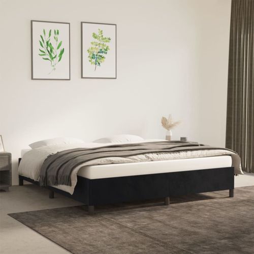 Vidaxl Cadre De Lit Sans Matelas Noir 160x200 Cm Velours