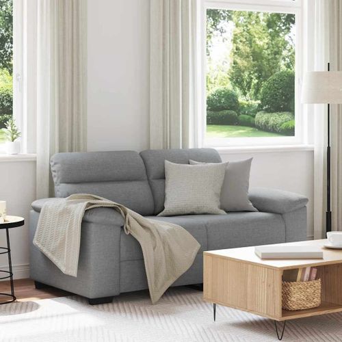 Vidaxl Canap  2 Places Gris Clair 120 Cm Tissu