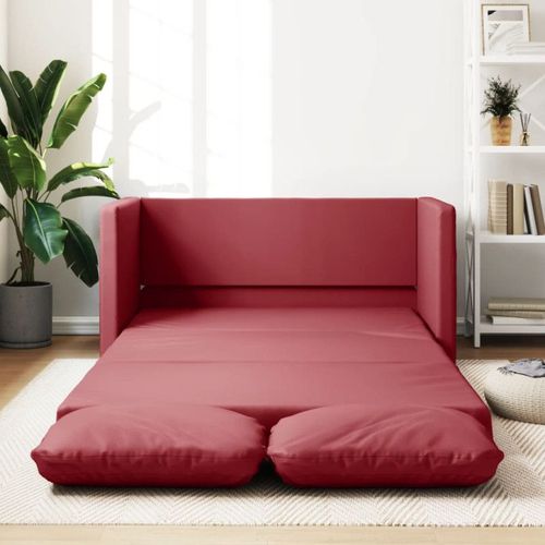 Vidaxl Canap-Lit 2 En 1 Rouge Bordeaux 112x174x55 Cm Similicuir