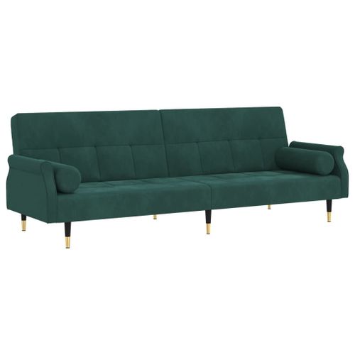 Vidaxl Canap-Lit Avec Coussins Vert Fonc Velours