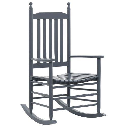 Vidaxl Chaise  Bascule Avec Sige Incurv Gris Bois De Peuplier