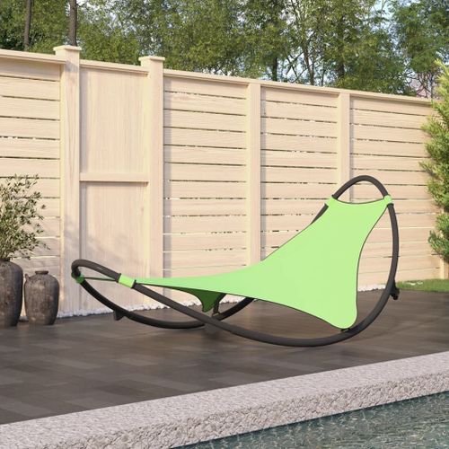 Vidaxl Chaise  Bascule Avec Tabouret Noir Tissu