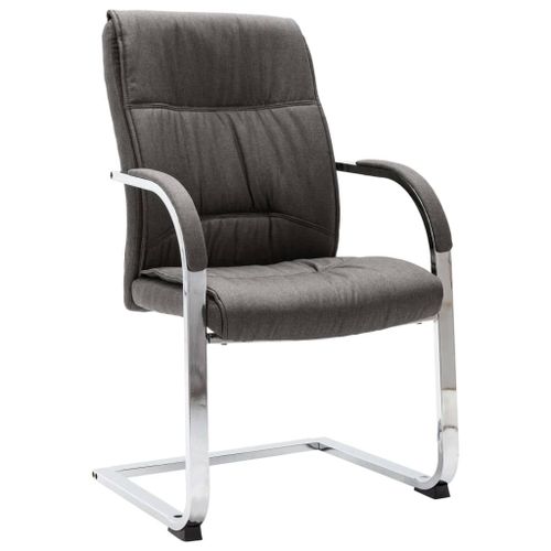 Vidaxl Chaise De Bureau Cantilever Gris Tissu