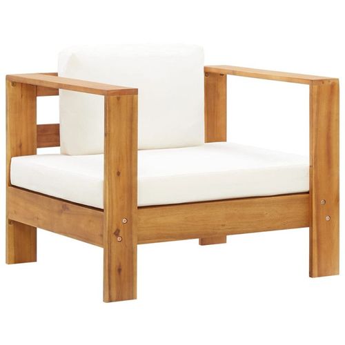 Vidaxl Chaise De Jardin Avec Coussin Crme Bois D'acacia Solide