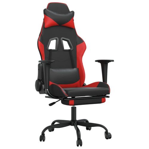 Vidaxl Chaise De Jeu De Massage Avec Repose-Pied Noir&rouge Similicuir