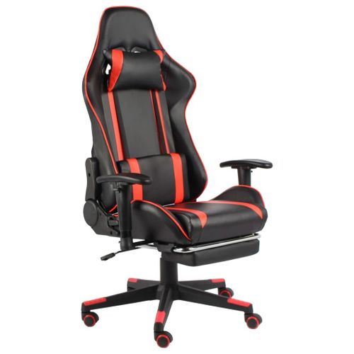 Vidaxl Chaise De Jeu Pivotante Avec Repose-Pied Rouge Pvc