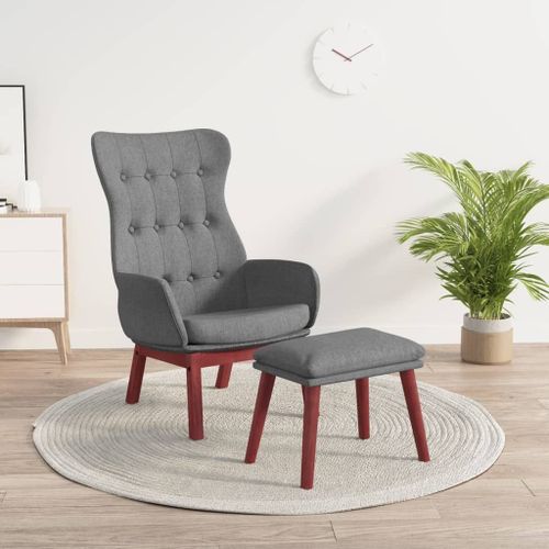 Vidaxl Chaise De Relaxation Avec Repose-Pied Gris Clair Tissu