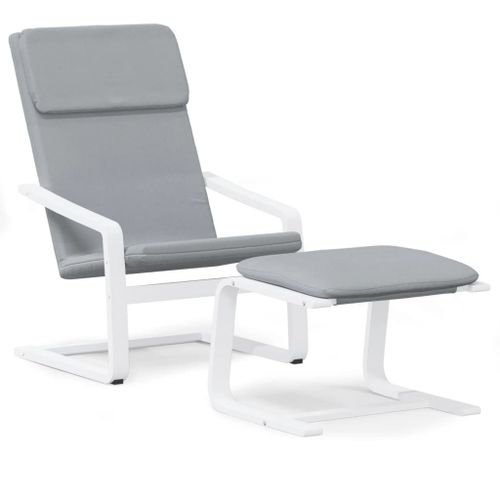 Vidaxl Chaise De Relaxation Avec Repose-Pied Gris Clair Tissu