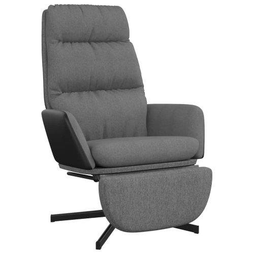 Vidaxl Chaise De Relaxation Avec Repose-Pied Gris Clair Tissu