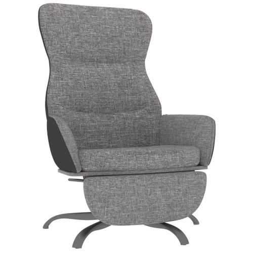 Vidaxl Chaise De Relaxation Avec Repose-Pied Gris Clair Tissu