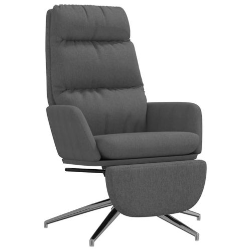 Vidaxl Chaise De Relaxation Avec Repose-Pied Gris Fonc Tissu