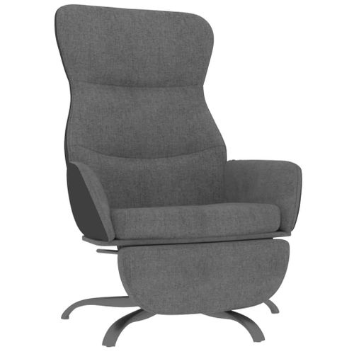 Vidaxl Chaise De Relaxation Avec Repose-Pied Gris Fonc Tissu