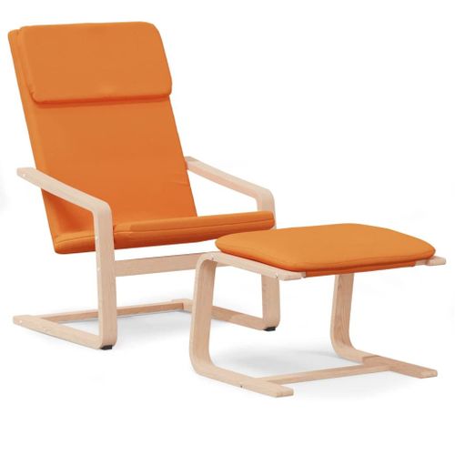 Vidaxl Chaise De Relaxation Avec Repose-Pied Jaune Fonc Tissu