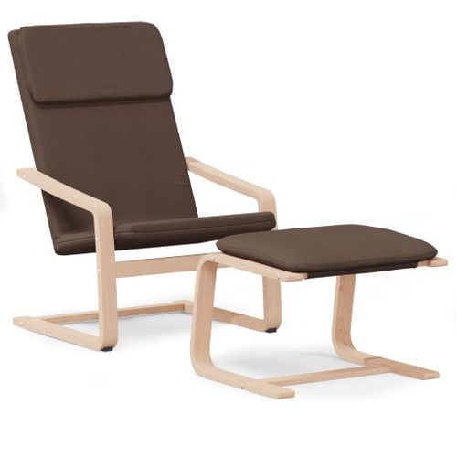 Vidaxl Chaise De Relaxation Avec Repose-Pied Marron Fonc Tissu
