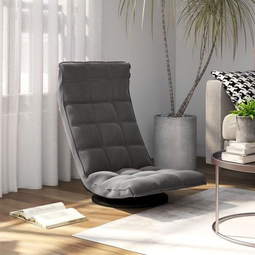 Vidaxl Chaise De Sol Pivotante Gris Fonc Velours