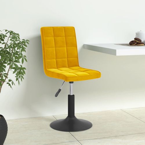 Vidaxl Chaises  Dner Pivotantes 4 Pcs Jaune Moutarde Velours