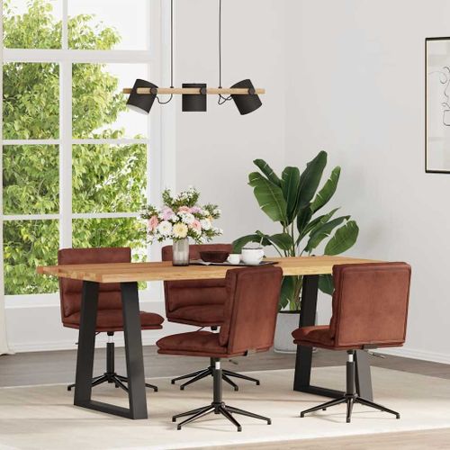 Vidaxl Chaises  Manger Lot De 4 Marron Brillant Similicuir