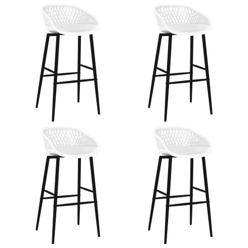 Vidaxl Chaises De Bar Lot De 4 Blanc