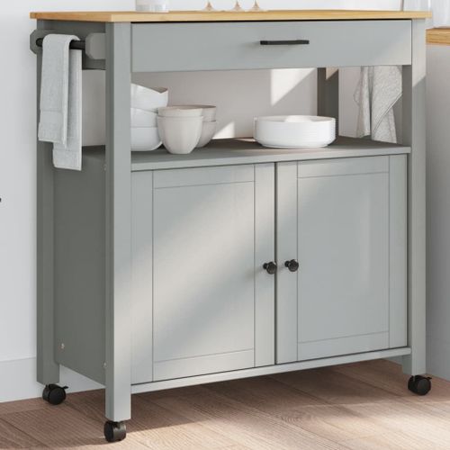 Vidaxl Chariot De Cuisine Monza 84x40x90 Cm Bois Massif De Pin