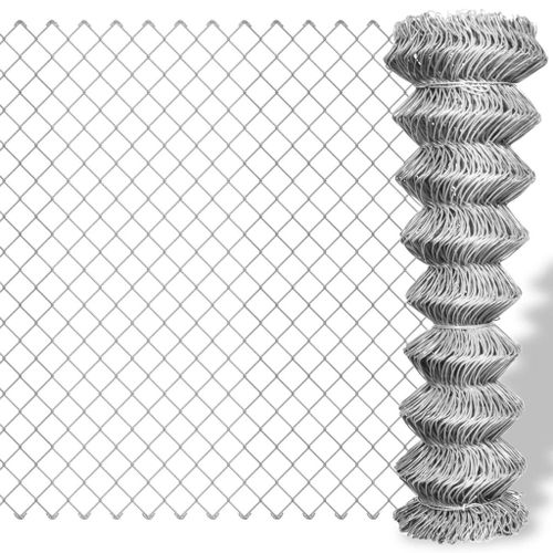 Vidaxl ClTure   Mailles LosangEs Acier Galvanis 15x0,8 M Argent