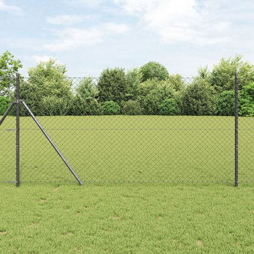 Vidaxl Clture En Treillis Avec 7 Poteaux 1.2x10 M Acier Galvanis Gris