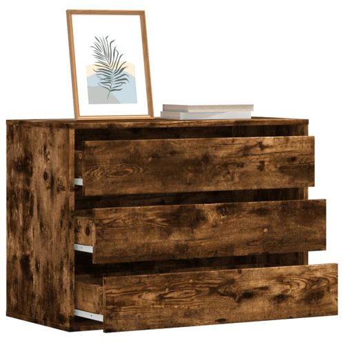 Vidaxl Commode D'angle Chne Fum 80x41x58 Cm Bois D'ingnierie