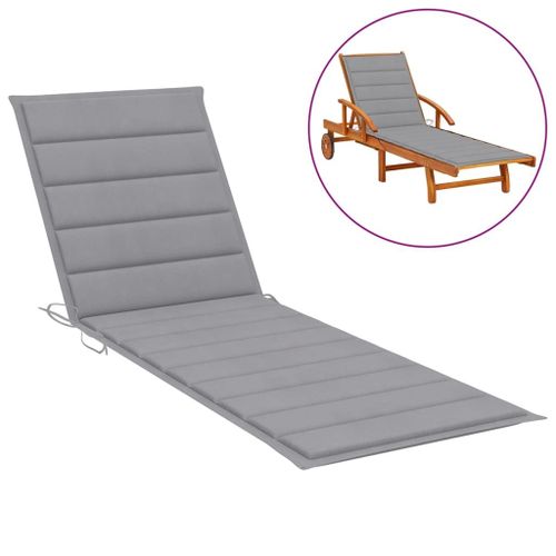 Vidaxl Coussin De Chaise Longue Gris 200x50x3 Cm Tissu