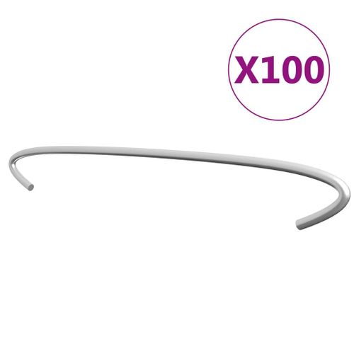 Vidaxl Crochets De Gabion 100 Pcs Acier Galvanis 50 Cm
