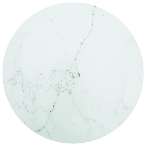 Vidaxl Dessus De Table Blanc ?60x0,8 Cm Verre Tremp Design De Marbre