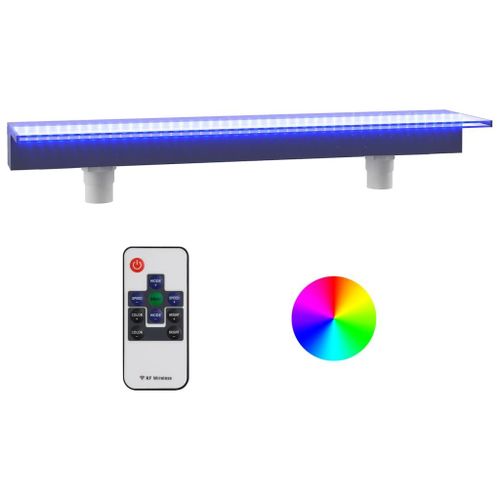 Vidaxl Dversoir Pour Cascade Avec Led Rvb Acrylique 108 Cm
