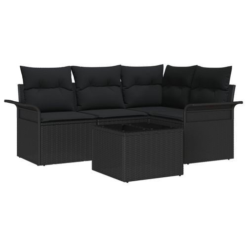 Vidaxl Ensemble De 5 Pices De Canaps De Jardin Avec Coussins Beige Poly Rattan