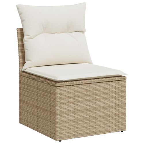 Vidaxl Ensemble De 7 Pices De Canap De Jardin Avec Coussins Beige Poly Rotin