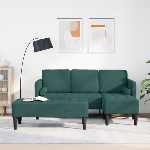 Vidaxl Ensemble De Canap 2 Pices Avec Coussins En Tissu Vert Fonc
